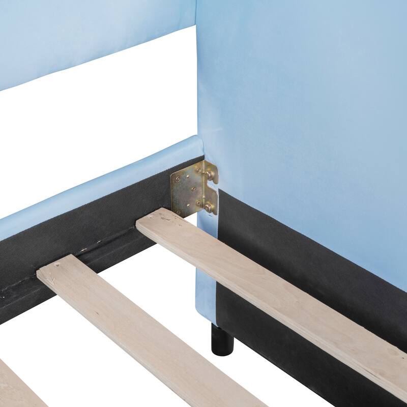 Velvet Sofa Bed Soft Backrest Daybed with Trundle