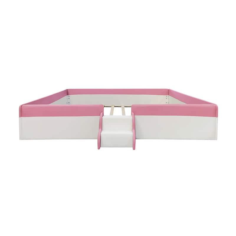 Upholstered Daybed with Fence and Stairs,A Fun and Comfortable Addition
