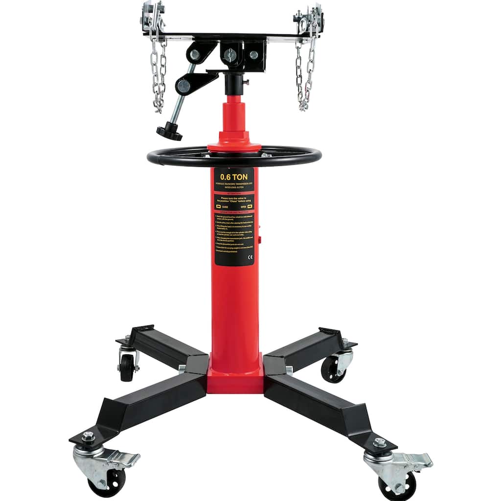 Transmission Jack, Hydraulic Telescopic Transmission Jack, 2-Stage Floor Jack Stand with Foot Pedal, 360° Swivel Wheel