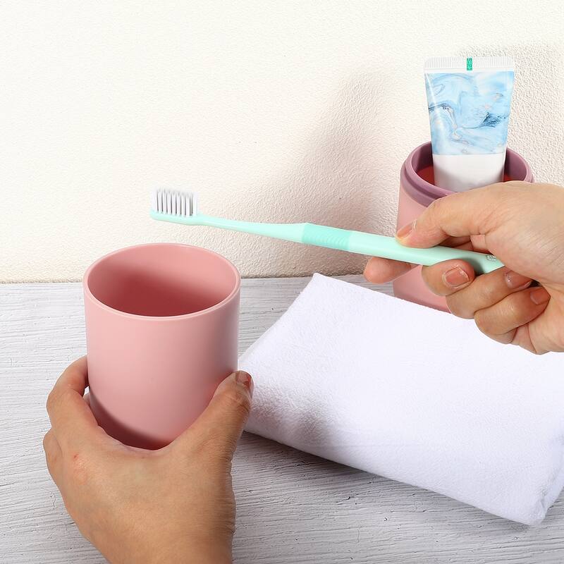 Toothbrush Travel Case, Plastic, Lightweight Traveling Toothbrush Holders Case, for Travel Business, 7.87"x2.87" - Pink