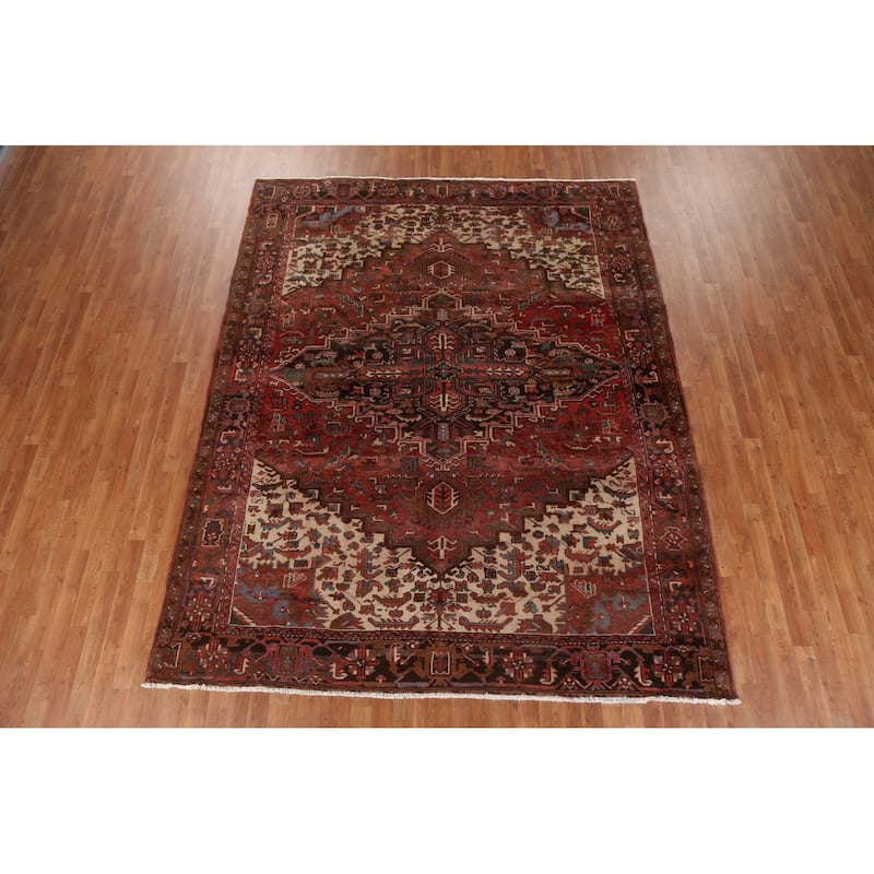 Vegetable Dye Heriz Persian Dining Room Area Rug Wool Hand-knotted - 7'11" x 10'1"