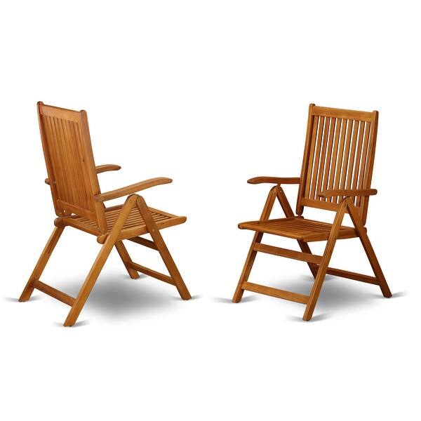 Shop Bcnc5na 5 Position Outdoor Patio Foldable Side Chair Solid Acacia Wood Overstock 27599556