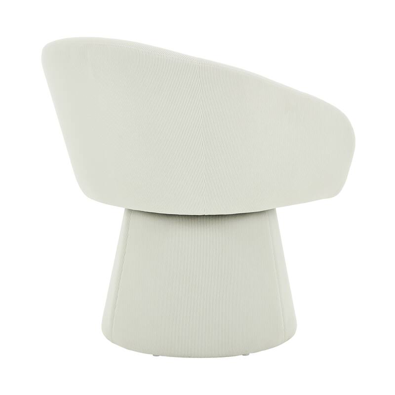 Modern Swivel Accent Chair, Narrow Corduroy Upholstered, Comfy Barrel Chair for Living Room, Bedroom & Office