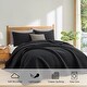 preview thumbnail 45 of 65, 3-Piece Reversible Ultra Lighweight Coverlet Premium Microfiber Quilt Set Black - King