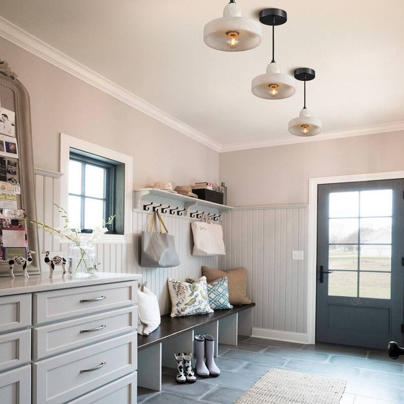 Alabaster Pendant Light for 7.9" Spanish Marble Shade Hanging Light Fixture