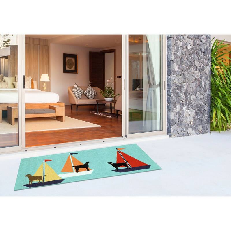 Liora Manne Frontporch Sailing Dog Indoor/Outdoor Rug - 2' x 5'