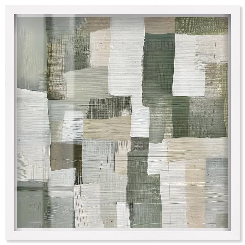 Pale Jade Green I Shadowbox by Art Remedy - White - 24" x 24"