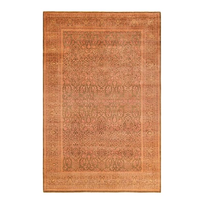 Overton Hand Knotted Wool Traditional Oriental Yellow Area Rug - 6' x 9'