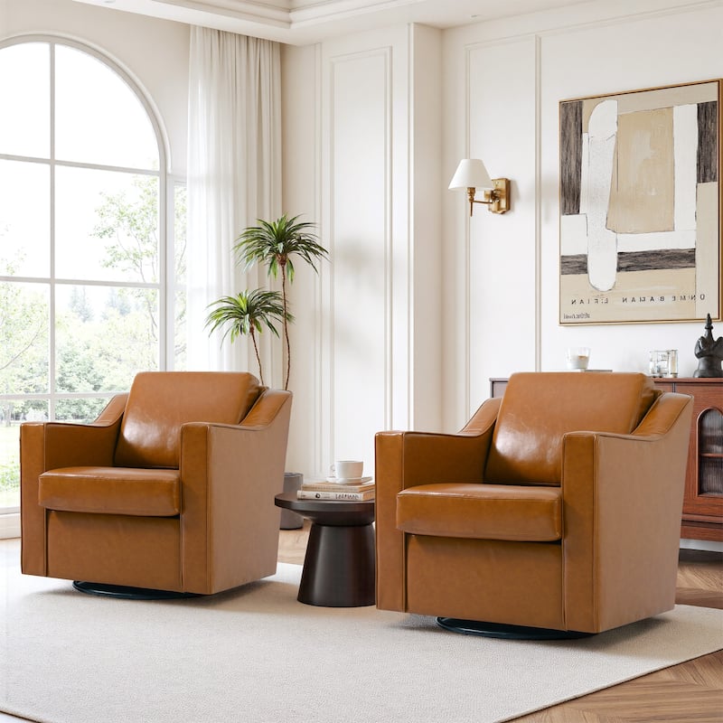 2 Set Modern Swivel Accent Arm Chair For Living Room