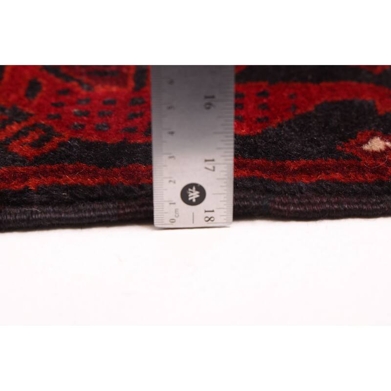 ECARPETGALLERY Hand-knotted Teimani Dark Red Wool Rug - 4'4 x 6'3