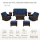 preview thumbnail 101 of 105, Murphy Outdoor Wicker Patio Outdoor Sofa Swivel Chair Coffee Table