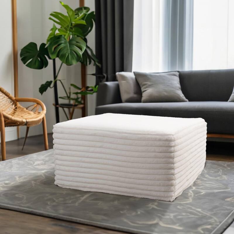 Universal Square Ottoman Shar Pei White