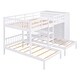 preview thumbnail 3 of 7, White Full-over-Twin-Twin Bunk Bed with Wardrobe, Mirror, 3 Drawers and Shelves