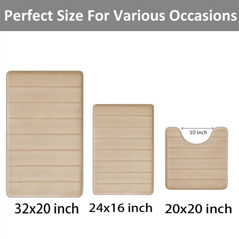 Bathroom Rugs Set Memory Foam