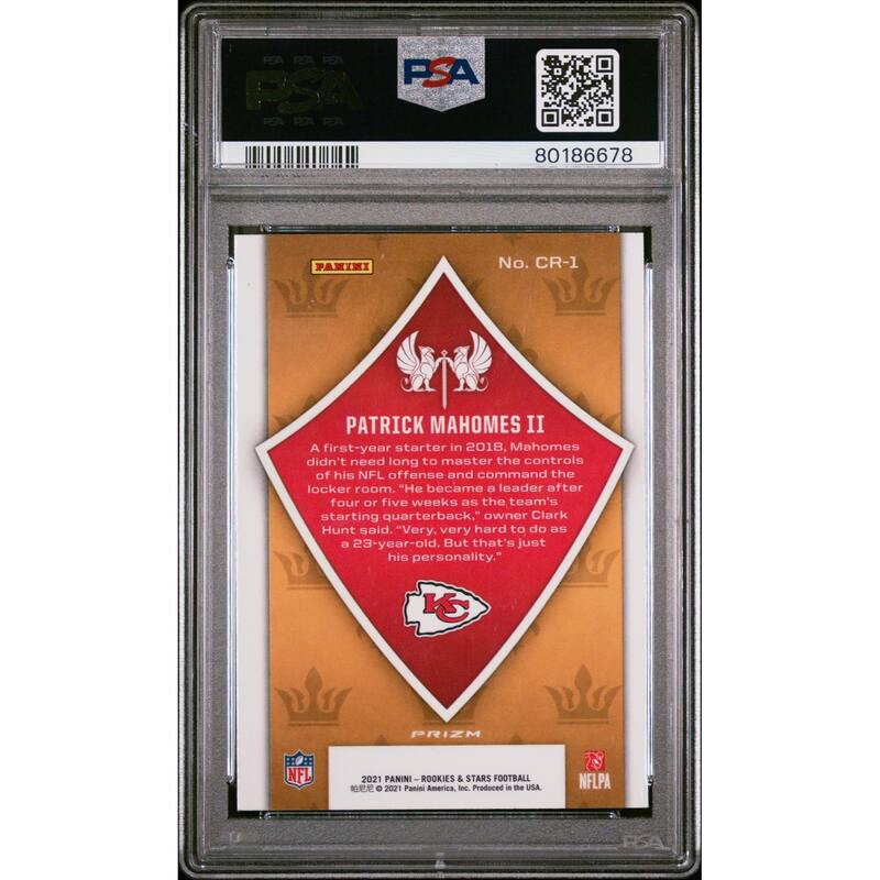 Patrick Mahomes 2021 Panini R&S Crusade Red Plaid Card #CR1 Graded PSA 10 - 8'6" x 11'6"
