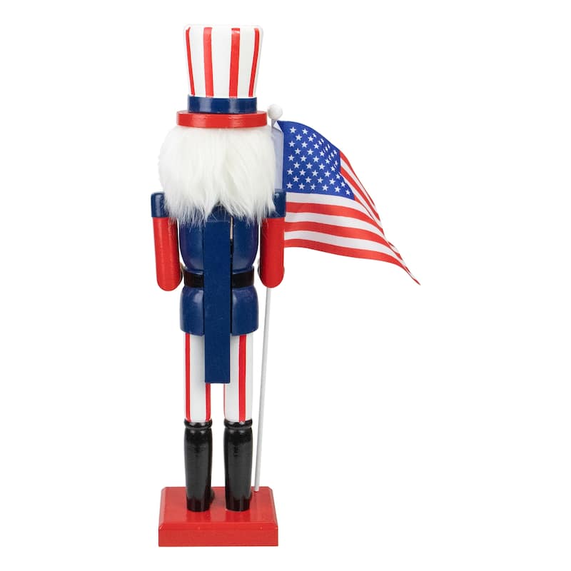 Patriotic Wooden Uncle Sam Christmas Nutcracker - 15"