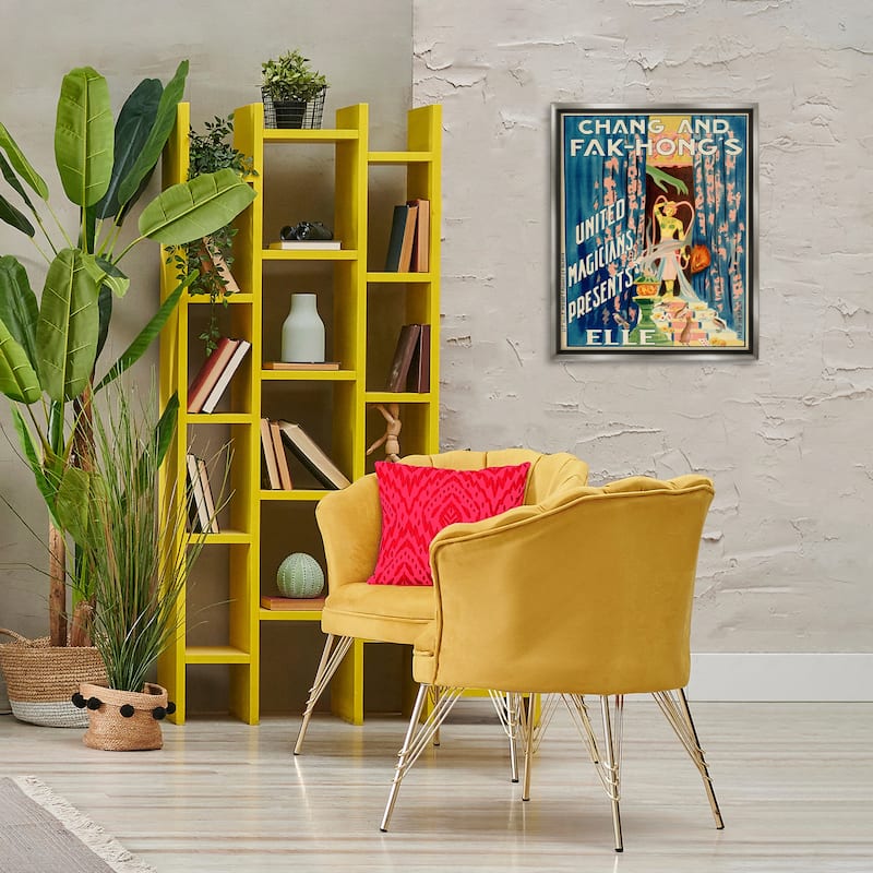 Stupell Vintage Magician Show Advertisement Framed Floater Canvas Wall Art Design By Marcus Jules