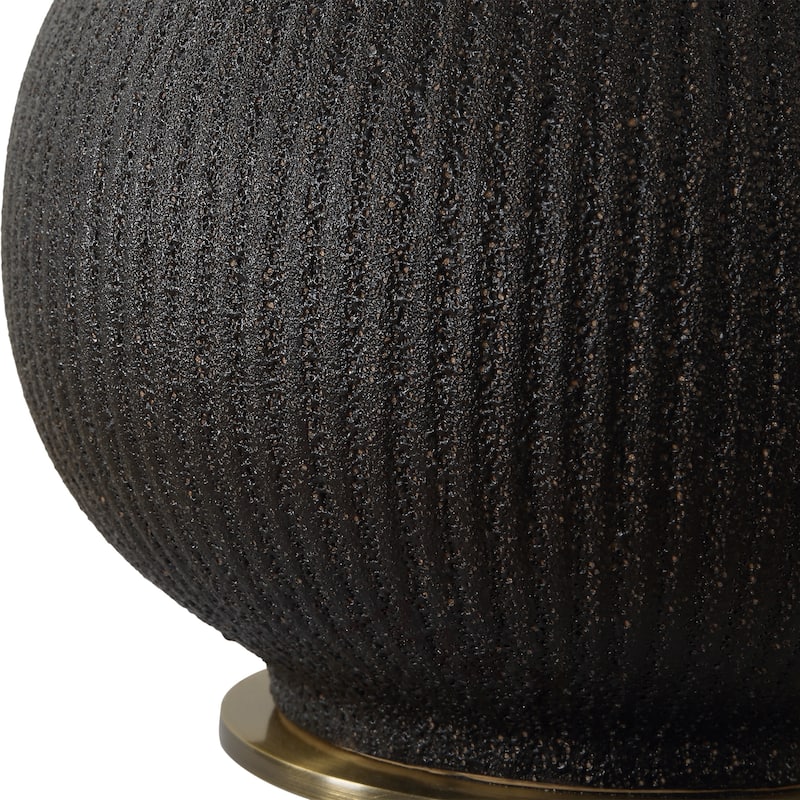 Uttermost Rimini Black Glaze Table Lamp - 24.25" H X 15" W X 15" D