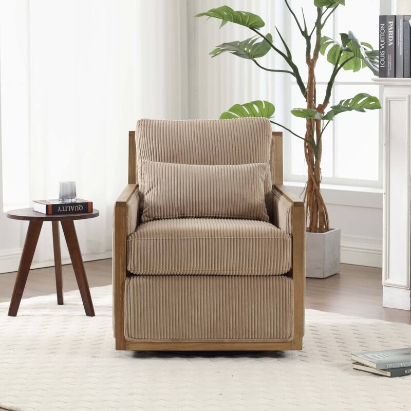 Swivel Barrel Chair, Comfy Accent Sofa Chair for Living Room, 360 Degree Swivel Barrel Club Chair
