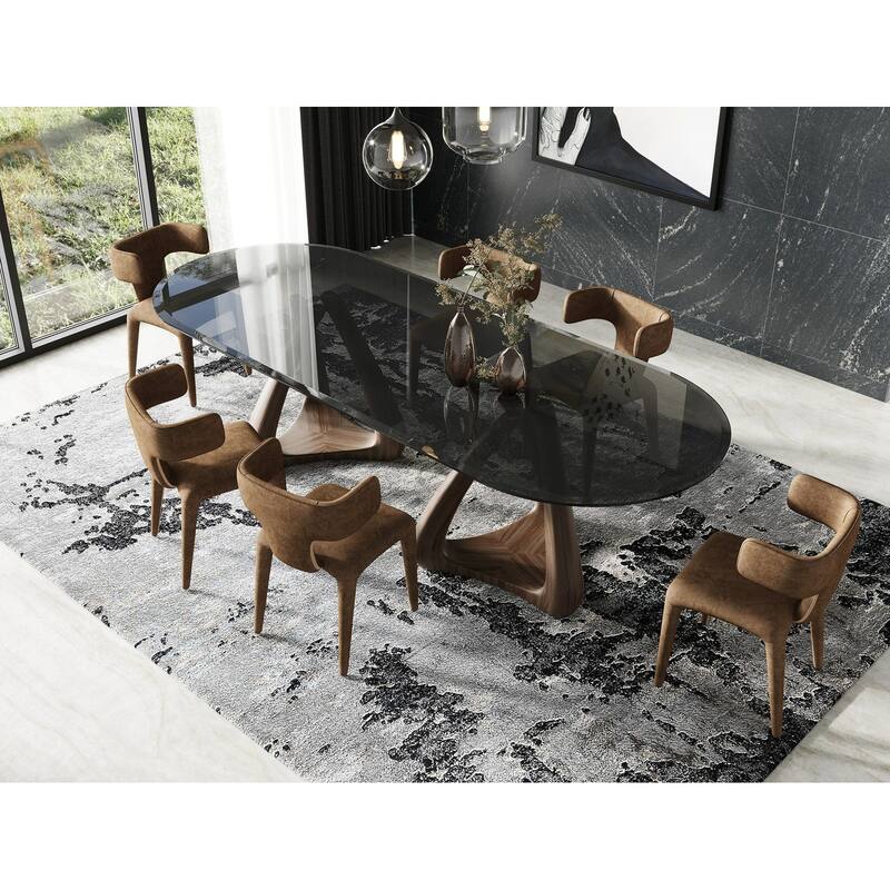 Modrest Saehee Modern Rust Velvet Dining Chair