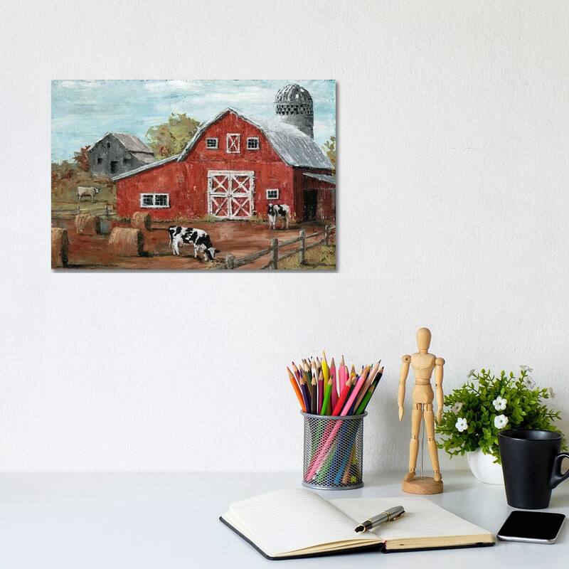 iCanvas "Red Country Barn" by Marie Elaine Cusson Canvas Print - 8x12x0.75