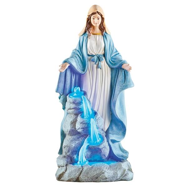 Virgin Mary with Solar Powered Waterfall Garden Statue - NO SIZE