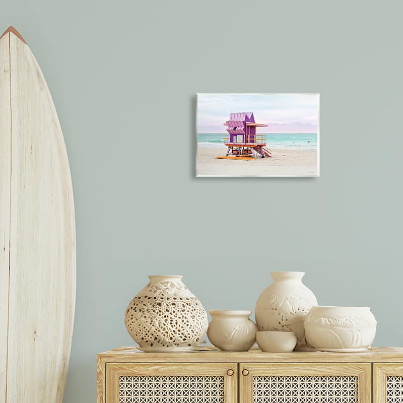 Stupell Purple Lifeguard Building Wall Plaque Art Design By Seven Trees Design