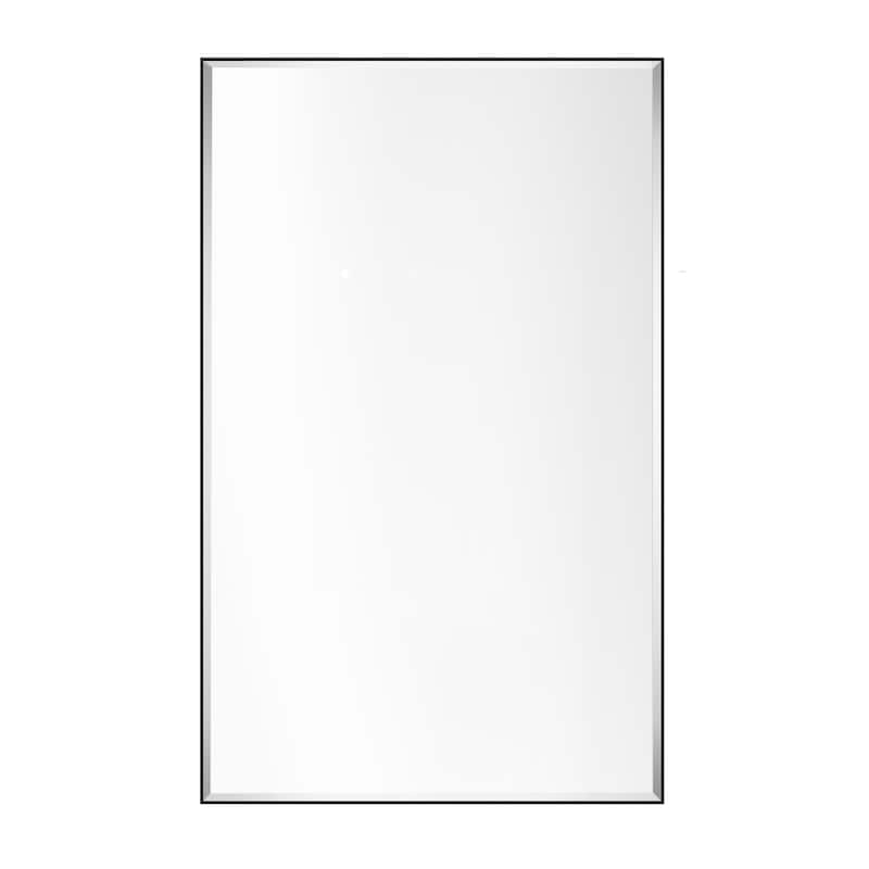 Aluminum Framed Rectangle Beveled Bathroom Wall Mirror