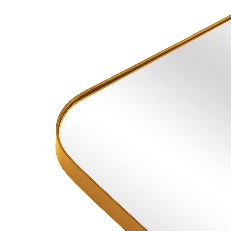 HomeRoots 32" Gold Iron Tilting Framed Accent Mirror - 23.00 in. x 32.00 in. x 0.98 in.