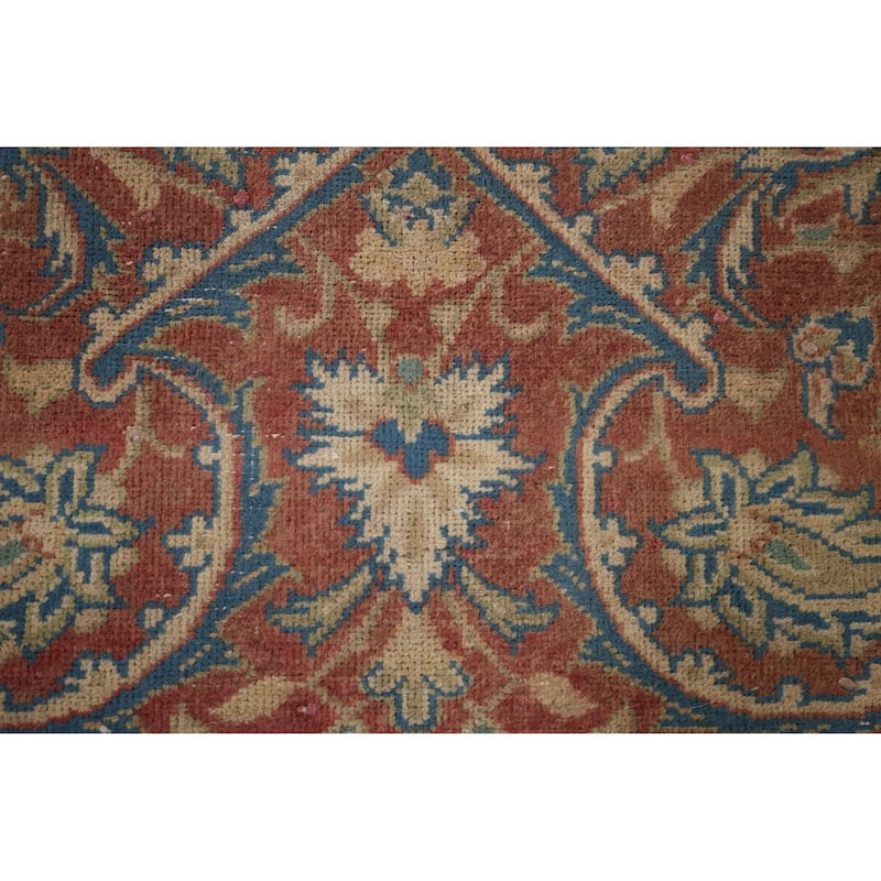 Floral Sarouk Persian Vintage Runner Rug Hand-Knotted Wool Carpet - 3'4" x 13'0"