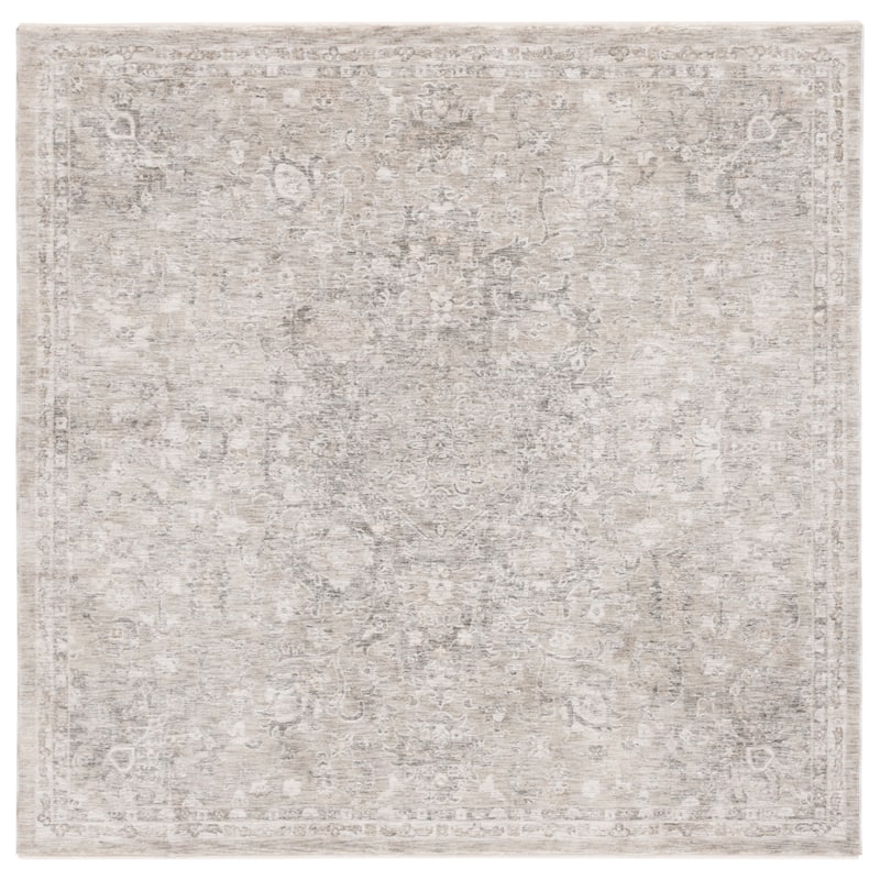 SAFAVIEH Mason Belizanda Vintage Rug. - 6'3" Square - Beige/Dark Grey