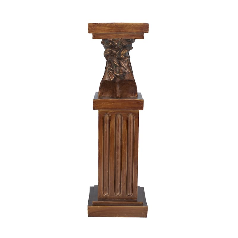 Polystone Horse Pedestal Table - Brown - Roche River Decor