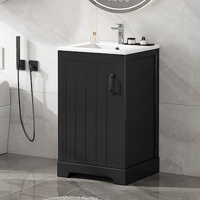Roomfitters 20" Bathroom Vanity with Sink Cabinet with Soft Closing Door Storage Rack Adjustable Shelf MDF Frame