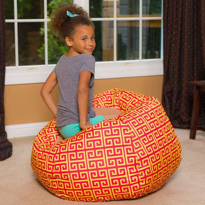 Egyptian Mod Red and Yellow Bean Bag Chair
