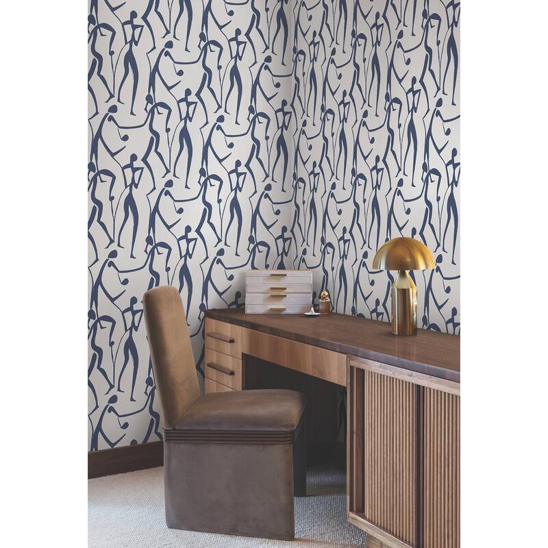 York Wallcoverings Joyful Dancers Ultramarine Wallpaper