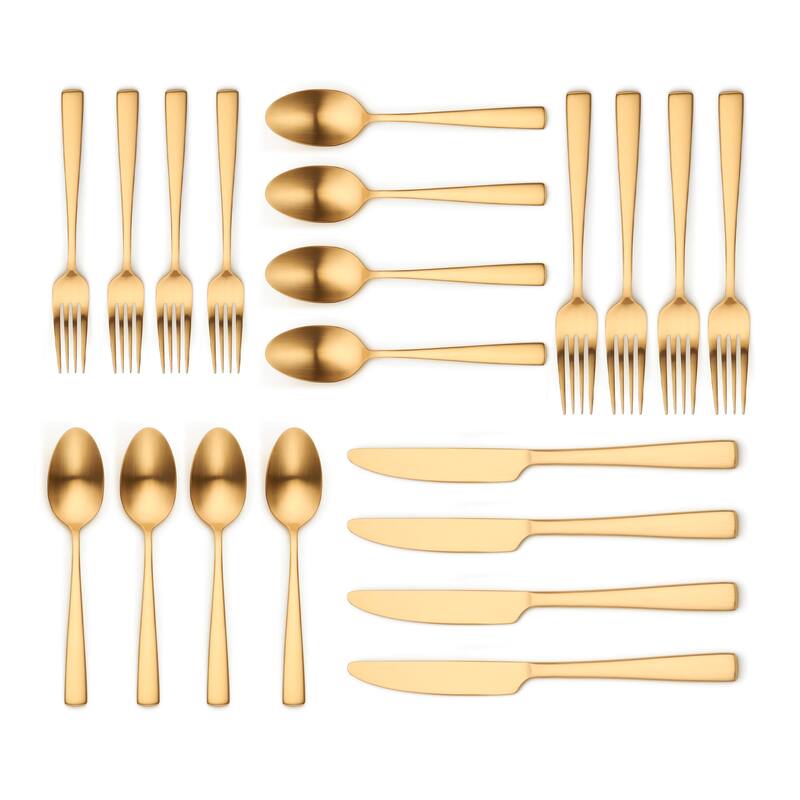 Ornative Adila 18/0 Stainless Steel 20 Pieces Flatware Set - 10.63" H x 6.69" W x 2.76" D