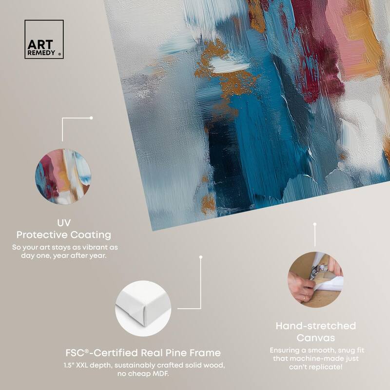 Rosy and Ocean Hues II Canvas by Art Remedy, Gallery Wrapped