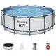 preview thumbnail 1 of 6, Bestway Steel Pro MAX 14'x48" Round Above Ground Swimming Pool with Pump & Cover - 128.8