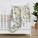preview thumbnail 2 of 3, Vintage Floral Blue Yellow Baby Receiving Security Swaddle Blanket Green Gold Orange Taupe Beige White Shabby Chic Boho Bohemian