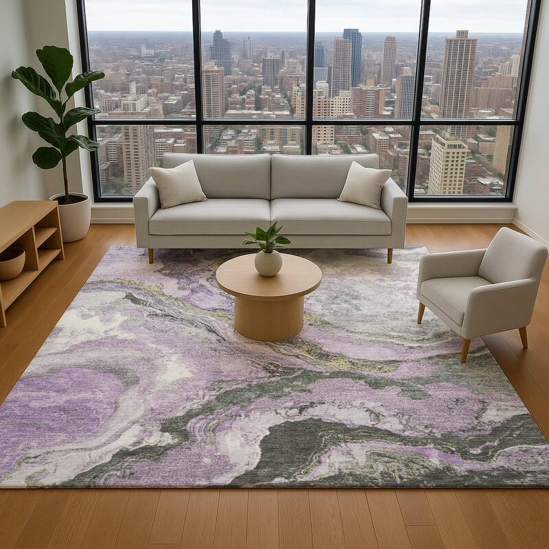 Premium Washable Super Soft Mayfield Rug - Lavender - 8' x 10'