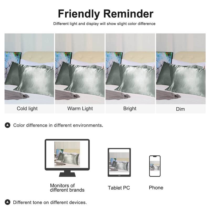 Satin Pillowcases Standard Pillow Covers Set of 2