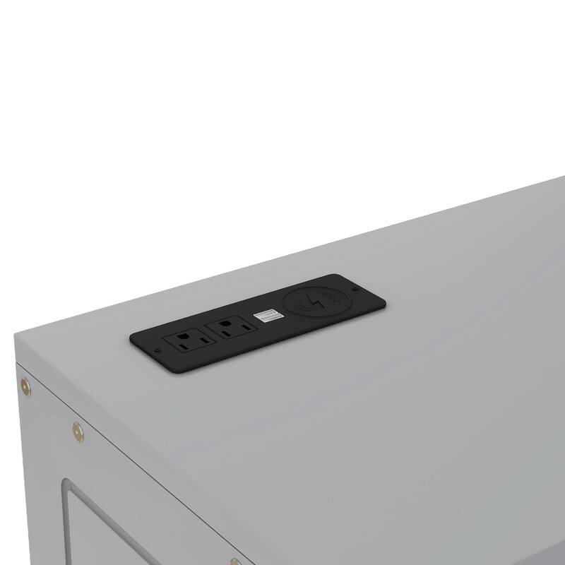 Murphy Bed with Shelves Queen Size, Wall Bed with Storage Cabinets and USB Ports