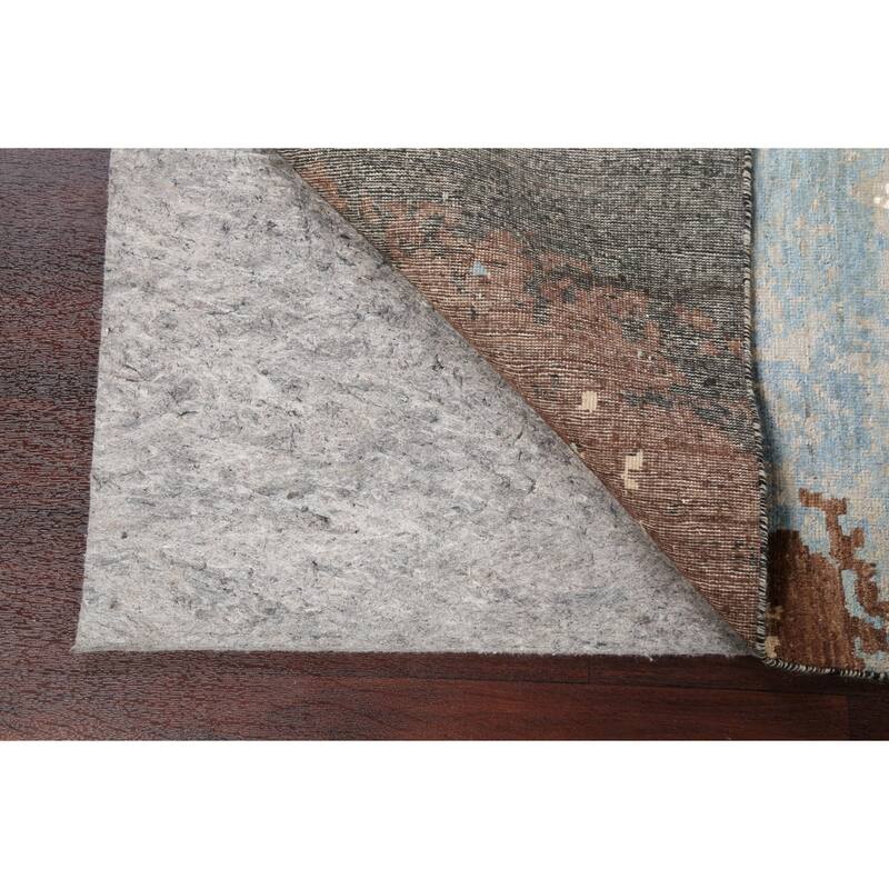 Modern Vegetable Dye Wool/ Silk Abstract Area Rug Hand-knotted Carpet - 6'3" x 9'8"