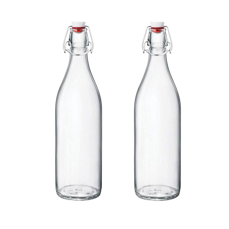 Bormioli Rocco Set of 2 Giara Glass Bottles with Leak Proof Lid