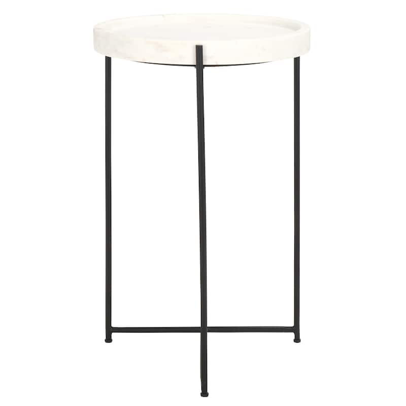 SAFAVIEH Home Bavaria Marble Side Table - 16"W x 16"D x 24"H