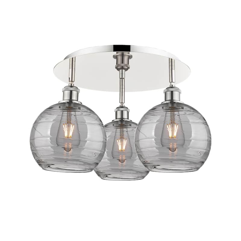 Innovations Lighting Athens Deco Swirl - 3 Light 20" Flush Mount