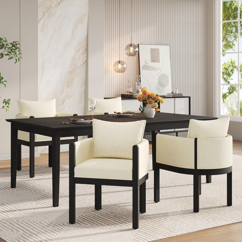 Christopher Knight Home - Callahan Linen Upholstered Dining Chair with Armrests
