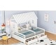 preview thumbnail 21 of 23, Wood Twin Size House Platform Beds with Two Storage Drawers, Roof Wooden Support Bed Frame, No Box Spring Needed for Boys