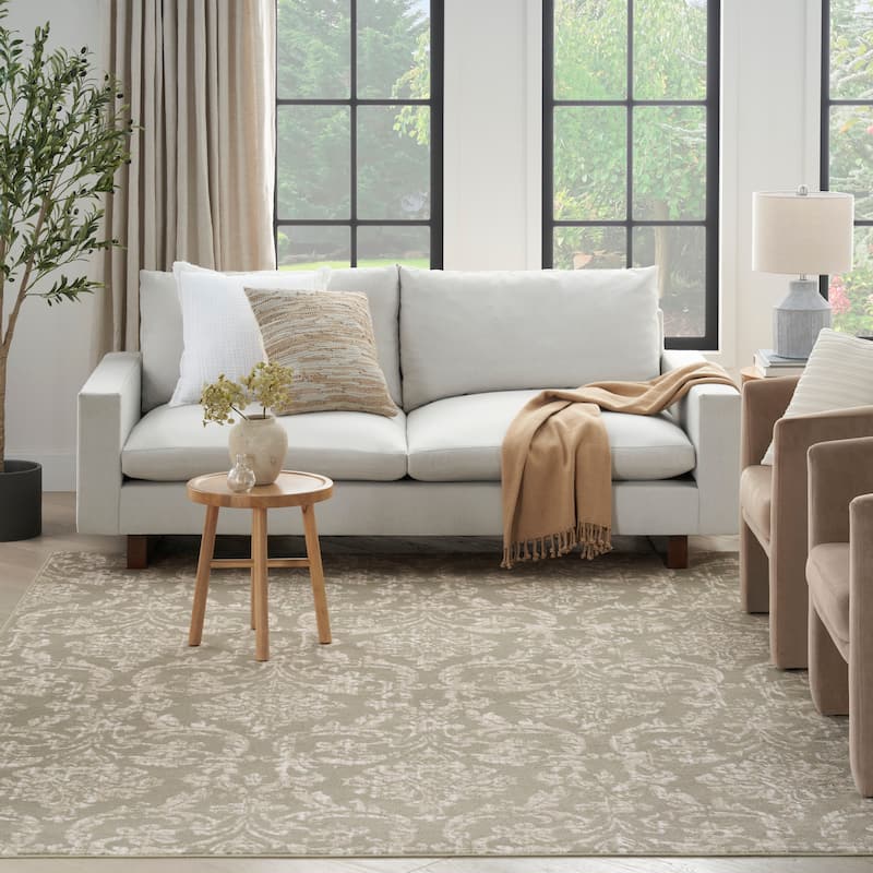 Nourison Jubilant Vintage Farmhouse Damask Area Rug