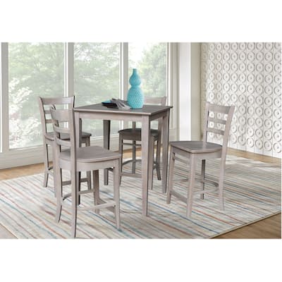 30" x 30" Counter Height Table with 4 Stools - 5 Piece Set